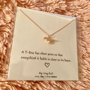 My Very Best Tiny T-Rex Necklace in rose gold: NWT